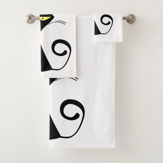 Chat moderne Noir Avec Yellow Eyes (En situation)