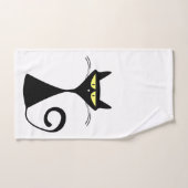 Chat moderne Noir Avec Yellow Eyes (Serviette à main)
