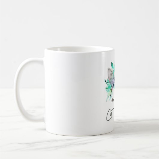 Chat Momma Couronne Florale Mug (Gauche)