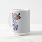 Chat Mug - Bleu Chat à thème cadeau (Devant gauche)