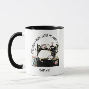 Chat Mug - Chats Et Couture Me Rend Heureux