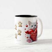 Chat Mug - Gros Amour, Petites Pâtes, (Devant droit)