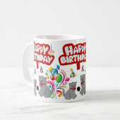 Chat Mug Joyeux Anniversaire Mug (Devant gauche)
