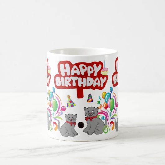 Chat Mug Joyeux Anniversaire Mug (Centre)
