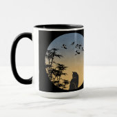 Chat mystique sous ciel de bambou - Mug d'art japo (Gauche)