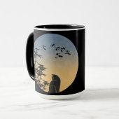Chat mystique sous ciel de bambou - Mug d'art japo (Devant gauche)