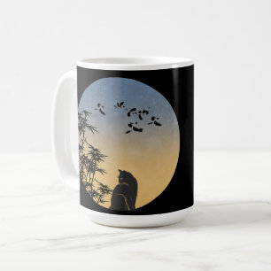 Chat mystique sous ciel de bambou - Mug d'art japo