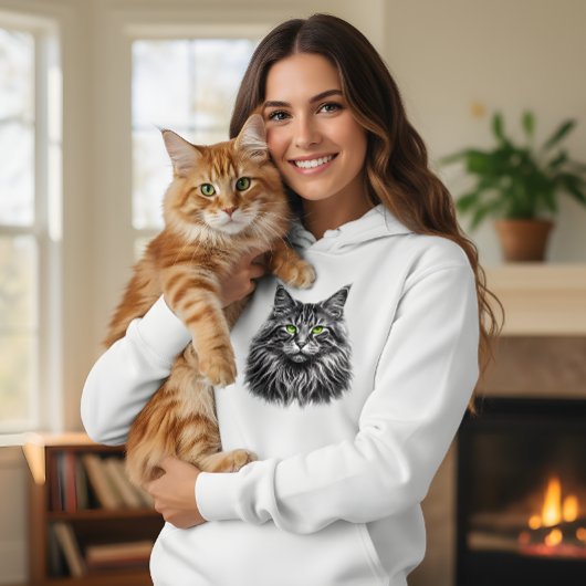 Chat Néon : Sweat à Capuche Âme Électrique