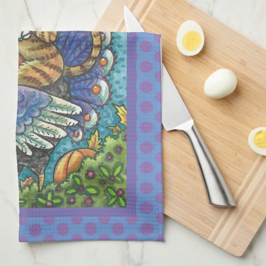 CHAT N'FITZ, SERVIETTE DE CUISINE À REMERCIER (Quart Plié)