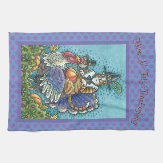 CHAT N'FITZ, SERVIETTE DE CUISINE À REMERCIER (Horizontal)