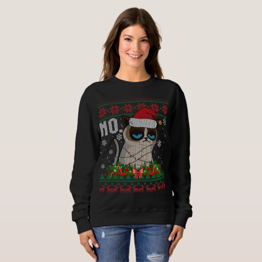 Chat No Grumpy Xmas Chats No Ugly Christmas Sweat (Devant entier)