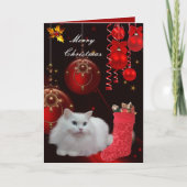 Chat Noël de la carte (Devant)