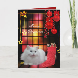Chat Noël de la carte