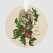 Chat Noël Joyau Holly Kitten Art antique (devant)
