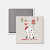 Chat Noël Neige Hiver Animaux Chats Magnet (Recto/Verso)
