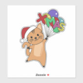 Chat Noël Neige hiver Animaux Chats Sticker (Feuille)