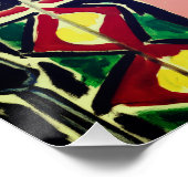 Chat noir à la fenêtre Poster brillant (Coin)