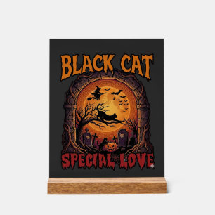 Chat Noir Amour Spécial Halloween Lune Sorcière Ci