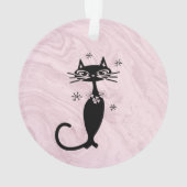 Chat noir atomique rétro ornement personnalisé (dos)