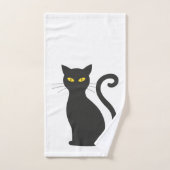 Chat noir aux yeux jaunes (Serviette à main)