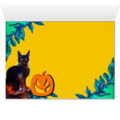 CHAT NOIR AVEC CHAPEAU DE SORCIÈRE, FÊTE D'HALLOWE (Intérieur Horizontal (Bas))