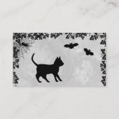 Chat noir avec chauve-souris et Carte de visite d' (Dos)