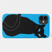 Chat Noir avec coque iphone des yeux bleus (Dos (Horizontal))