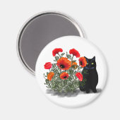 Chat noir avec des pépites Magnet (Recto/Verso)
