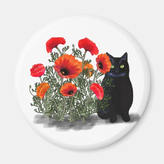 Chat noir avec des pépites Magnet (Devant)
