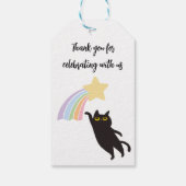 Chat Noir Avec Étiquette Merci Arc-en-Ciel (Dos)