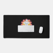 Chat noir avec fleur psychédélique T-Shir surdimen (Clavier et souris)