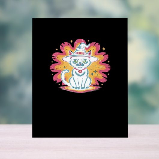 Chat noir avec fleur psychédélique T-Shir surdimen (Neutre)