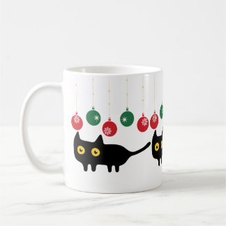 Chat noir avec Mug ornement de Noël