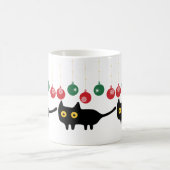 Chat noir avec Mug ornement de Noël (Centre)
