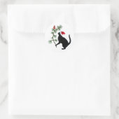 Chat noir avec Oiseau rouge dans Stickers Arbre de (Sac)