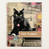 Chat noir avec pattes blanches collage (Devant)