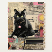 Chat noir avec pattes blanches collage (Dos)