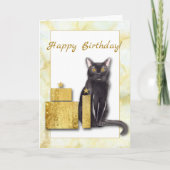 Chat Noir avec Présents Carte d'Anniversaire du Ch (Devant)