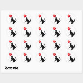 Chat noir avec Stickers Balloon Rouge (Feuille)
