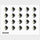 Chat noir avec Stickers Mistletoe (Feuille)