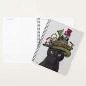Chat noir avec théière et hibou (Devant avec enveloppe)