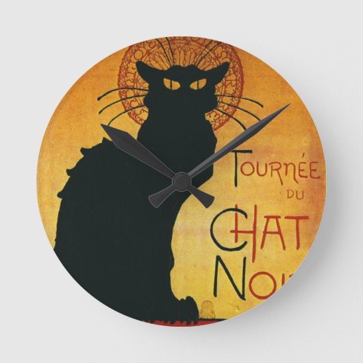 Chat Noir - Black Cat Ronde Klok (Voorkant)