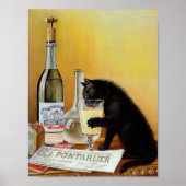 Chat noir Boire Absinthe Poster (Devant)
