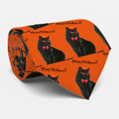 Chat noir Bonne Cravate d'Halloween (Roulé)