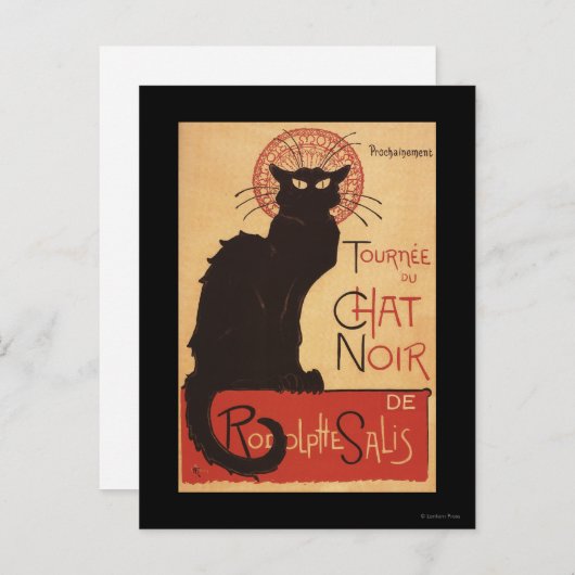 Chat Noir Cabaret Troupe Black Cat Promo Poster Briefkaart (Voorkant / Achterkant)