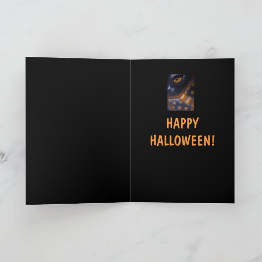 CHAT NOIR - Carte CASQUETTE WITCH (Intérieur)