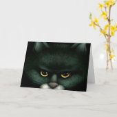 Chat noir - Carte Halloween (Fleur jaune)