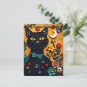 Chat Noir Carte Postale (Debout devant)