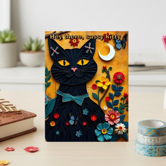 Chat Noir Carte Postale