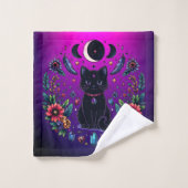 Chat Noir Céleste Mystique Violet Rose (Gant de toilette)